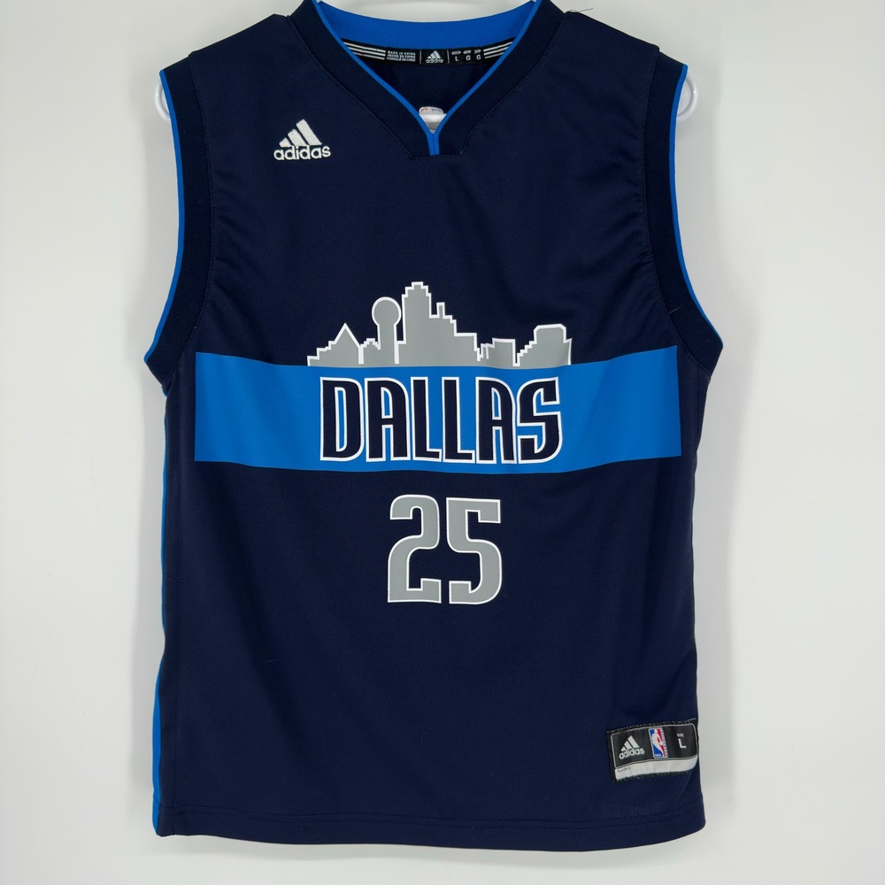 Adidas Dallas Mavericks Chandler Parsons 25 Skyline Jersey Navy Blue Youth L